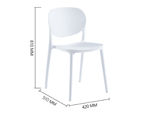 Pack 4 sillas polipropileno perforado blanco